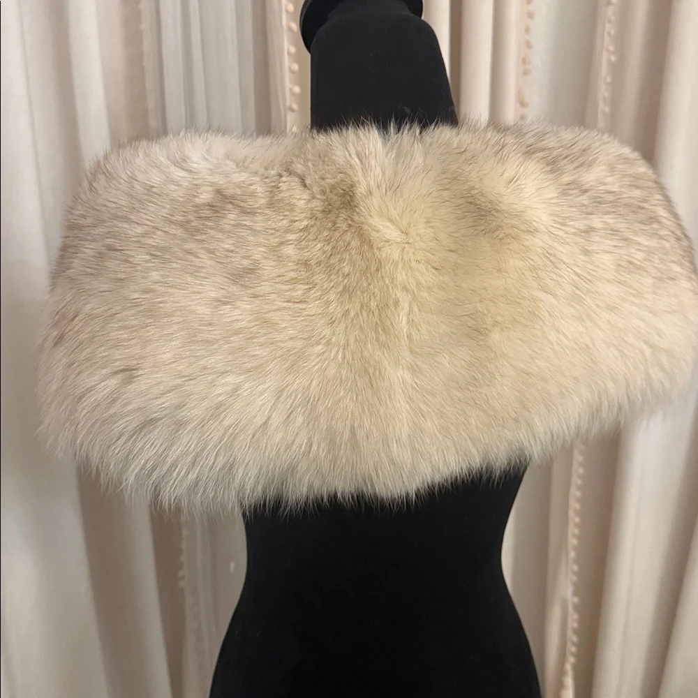SAGA FOX BLUE FOX FUR WRAP SHAWL COLLAR